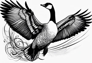 canadian goose taking off wind Background tattoo idea