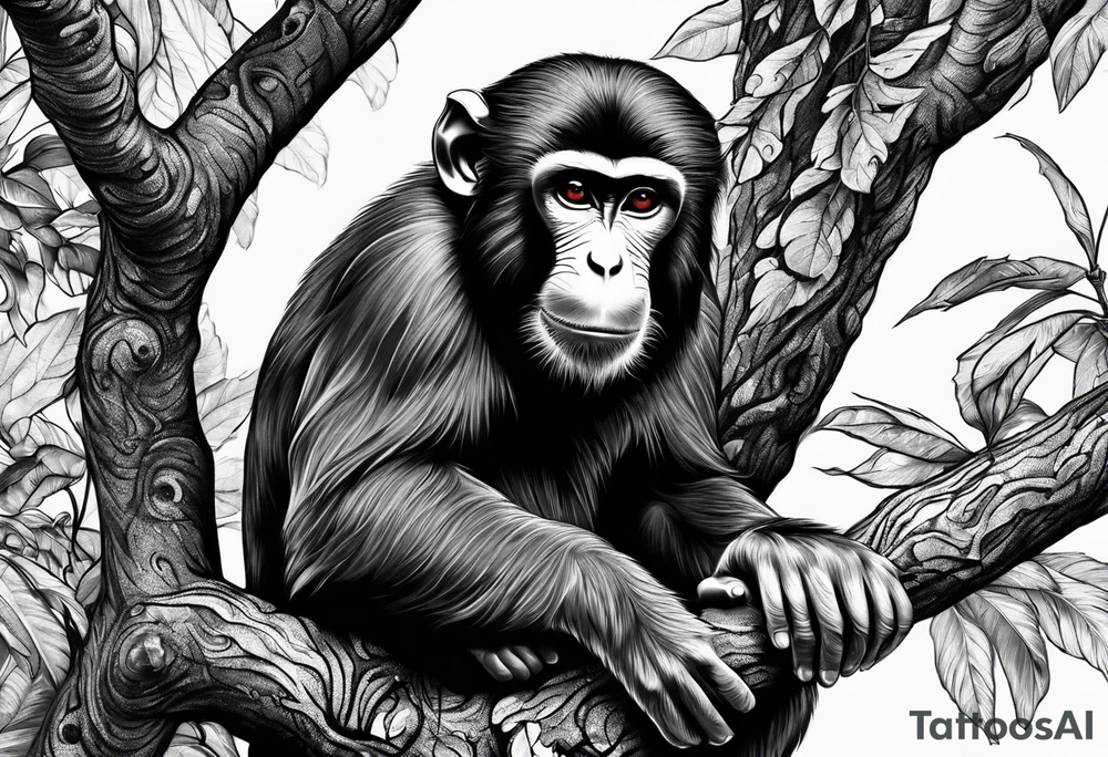 monkey in a tree tattoo idea