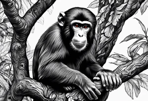 monkey in a tree tattoo idea
