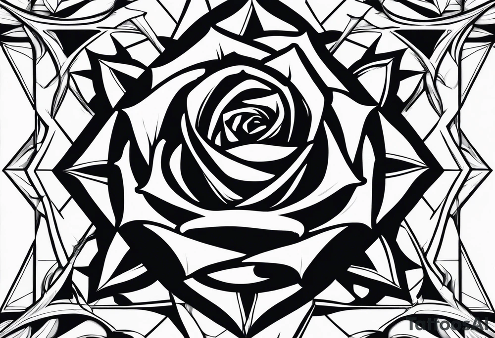 Mc Escher rose with thorns long make it more mc Escher tattoo idea