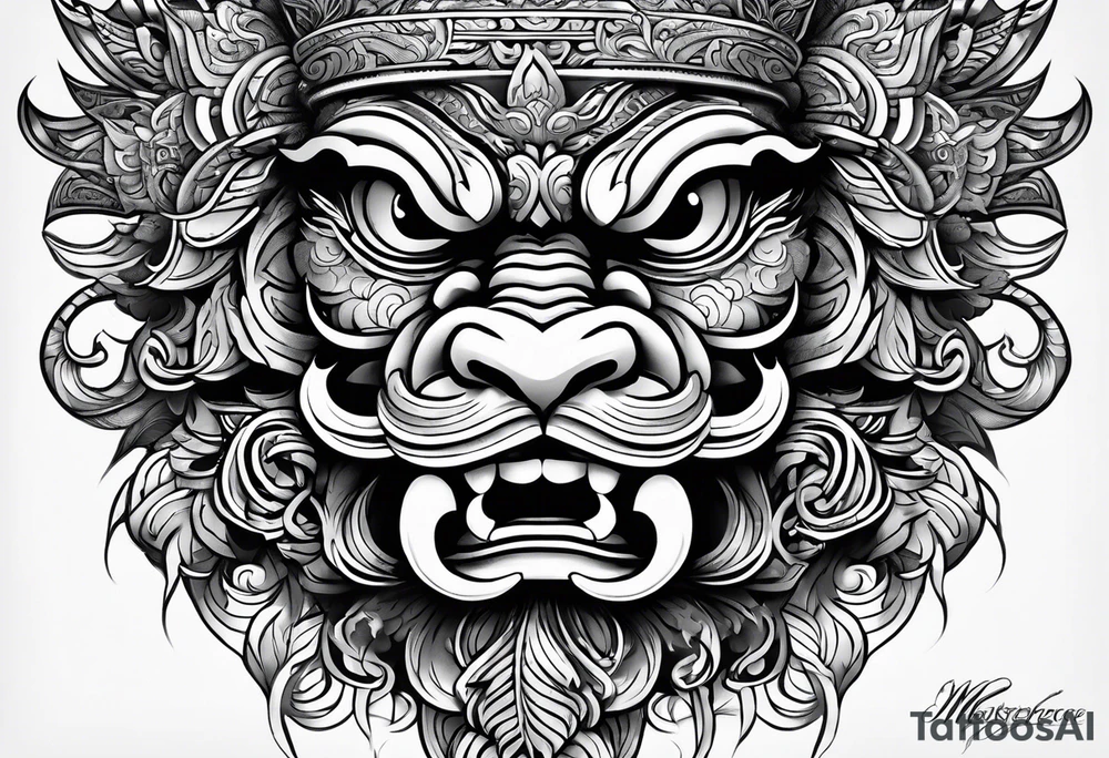 Barong side view tattoo idea