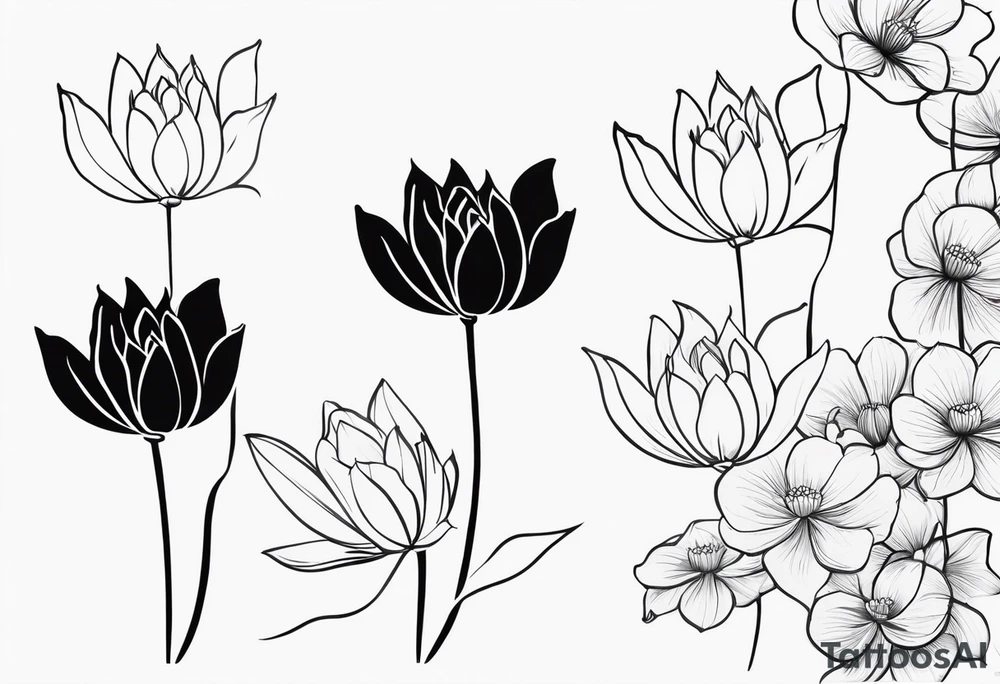 Fleur de lotus et fleurs de cerisier bas du dos et colonne vertébrale tattoo idea