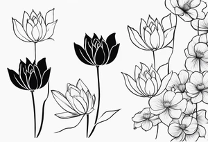 Fleur de lotus et fleurs de cerisier bas du dos et colonne vertébrale tattoo idea