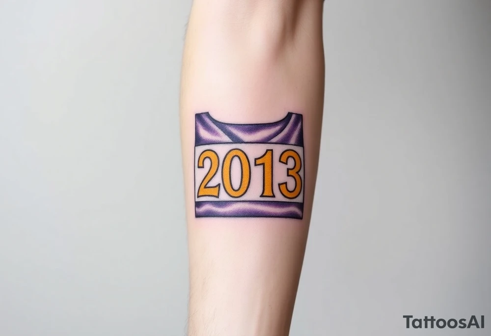Racing bib 2013 purple and gold tattoo idea