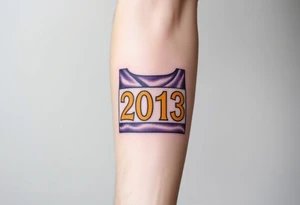 Racing bib 2013 purple and gold tattoo idea