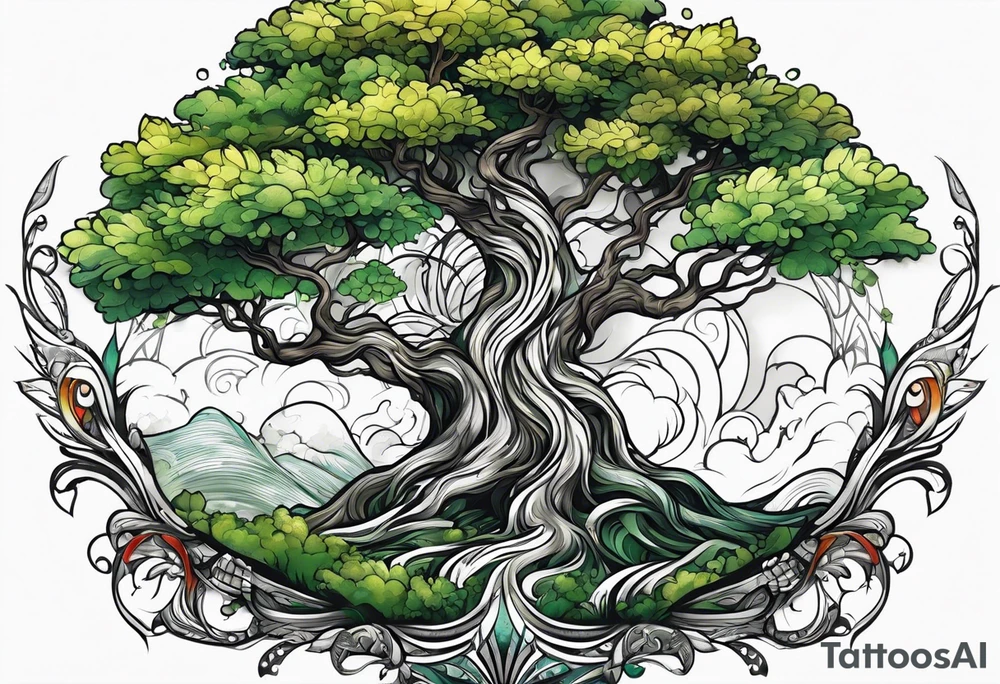 I would like a tattoo of a tree, but the branches spread across the arm in a tribal fashion tattoo idea