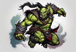 leaping orc tattoo idea
