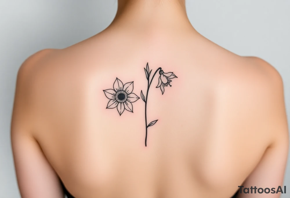 Daisy flower daffodil  flower and lily of the valley tattoo idea