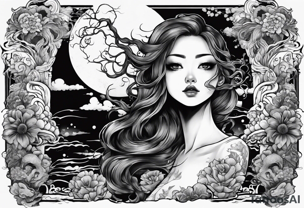 Beautiful body horror tattoo idea