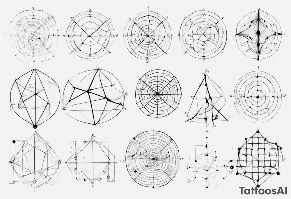 The mathematical friendship graph from graph theory that is cute, with vertices and edges tattoo idea
