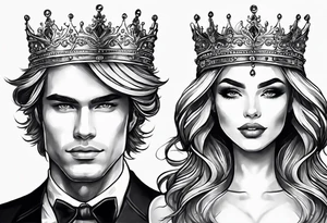 his and her crowns. Crowns only. Simplistic and detailed. fine lines tattoo idea