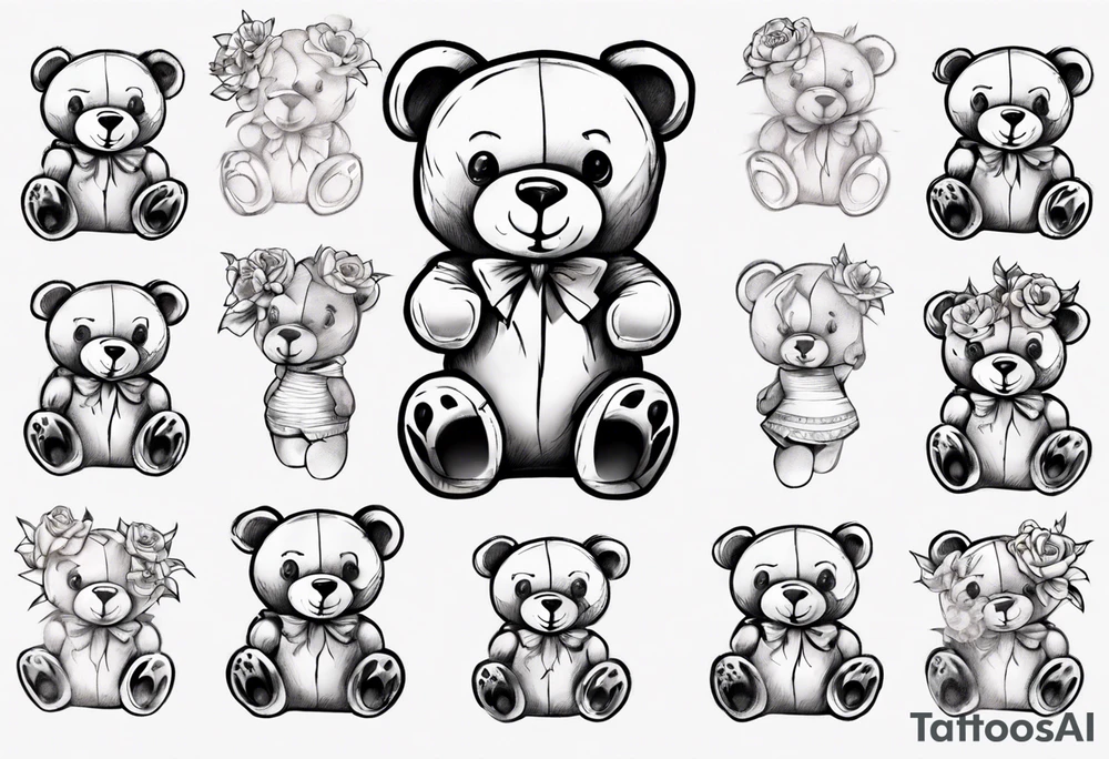 Lily teddy bear tattoo idea