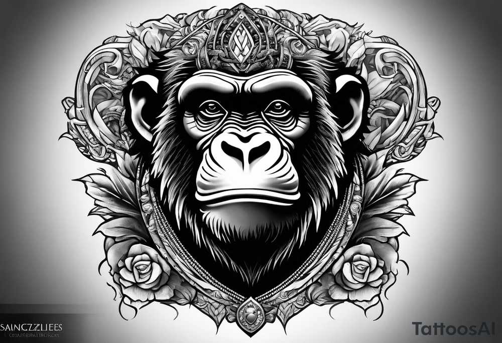 Screaming chimpanzees (chest piece) tattoo idea
