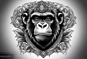 Screaming chimpanzees (chest piece) tattoo idea