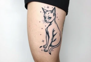 Ahego cat Anime Girl Full Nude Tattoo tattoo idea