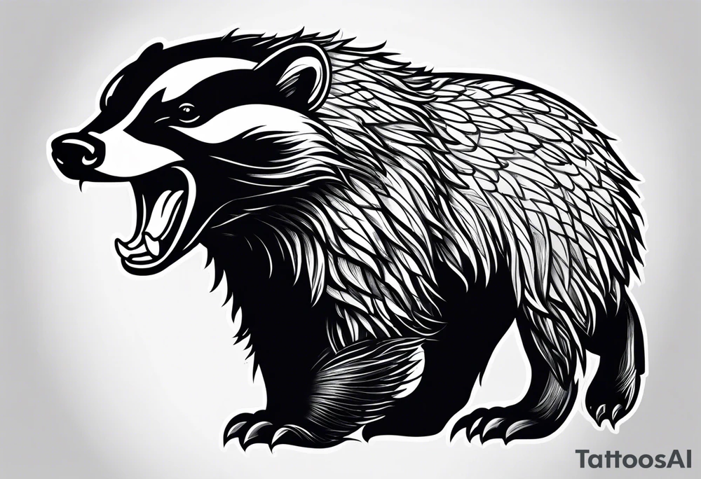 Beautiful powerful honey badger tattoo idea