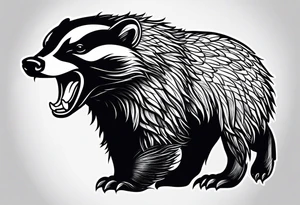 Beautiful powerful honey badger tattoo idea
