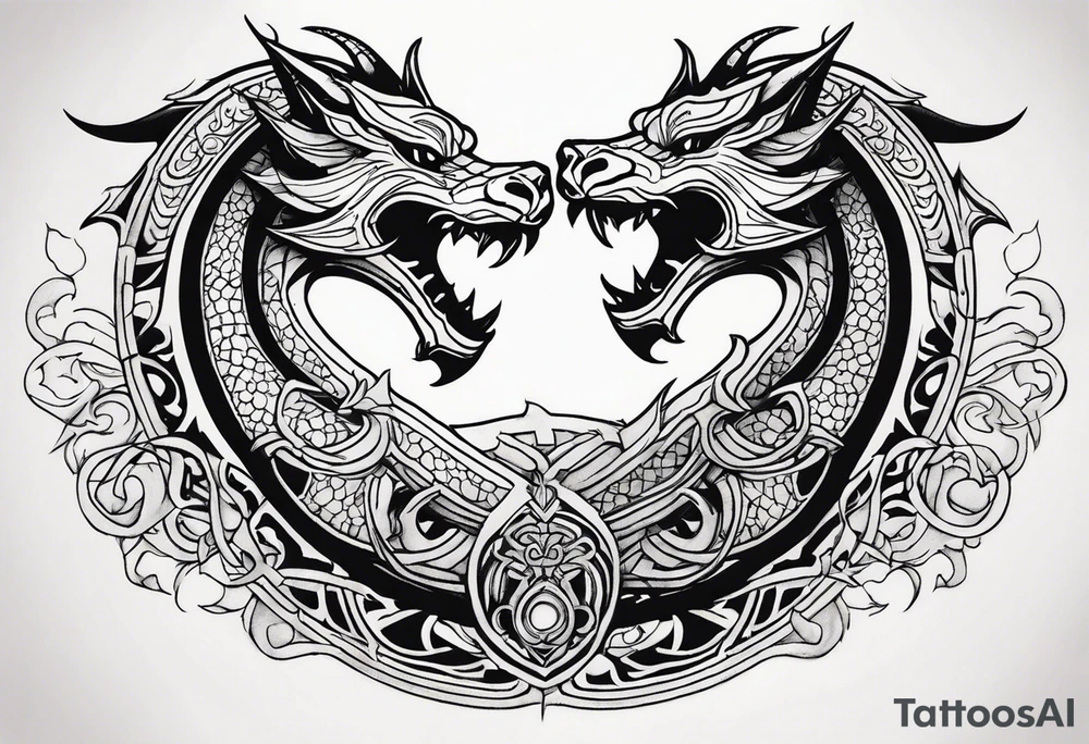 roaring dragons tattoo idea