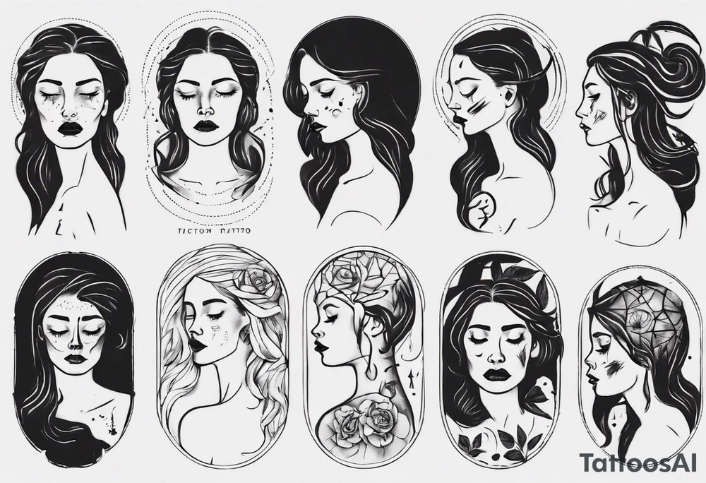 sad woman tattoo idea