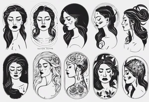 sad woman tattoo idea