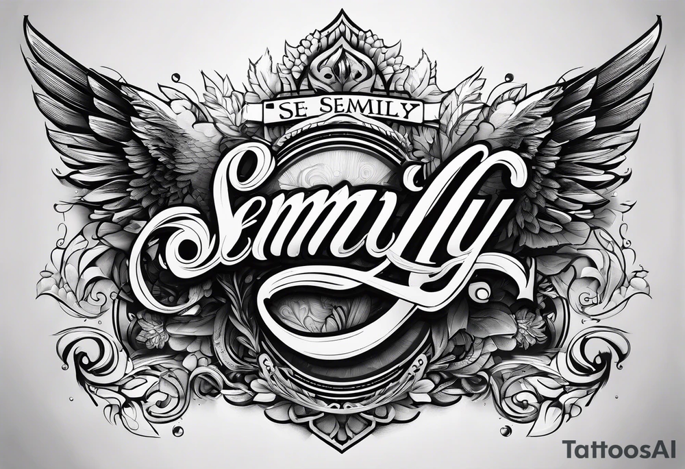 the name semilly with small letters tattoo idea