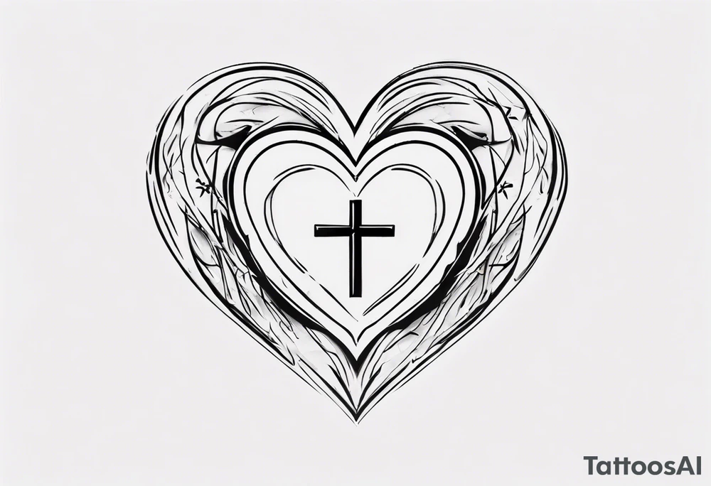 Name "Christian Peterson" inside a heart with minimalist design tattoo idea