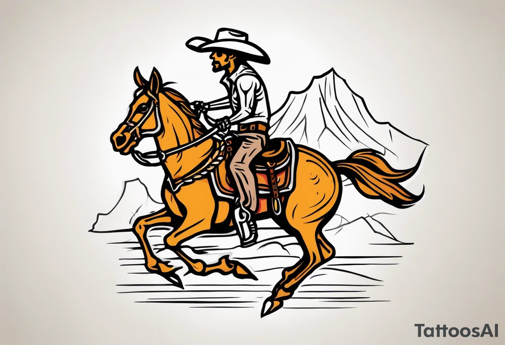 Skeleton rodeo tattoo idea