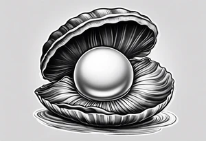 clam open with a pearl inside underwater tattoo idea