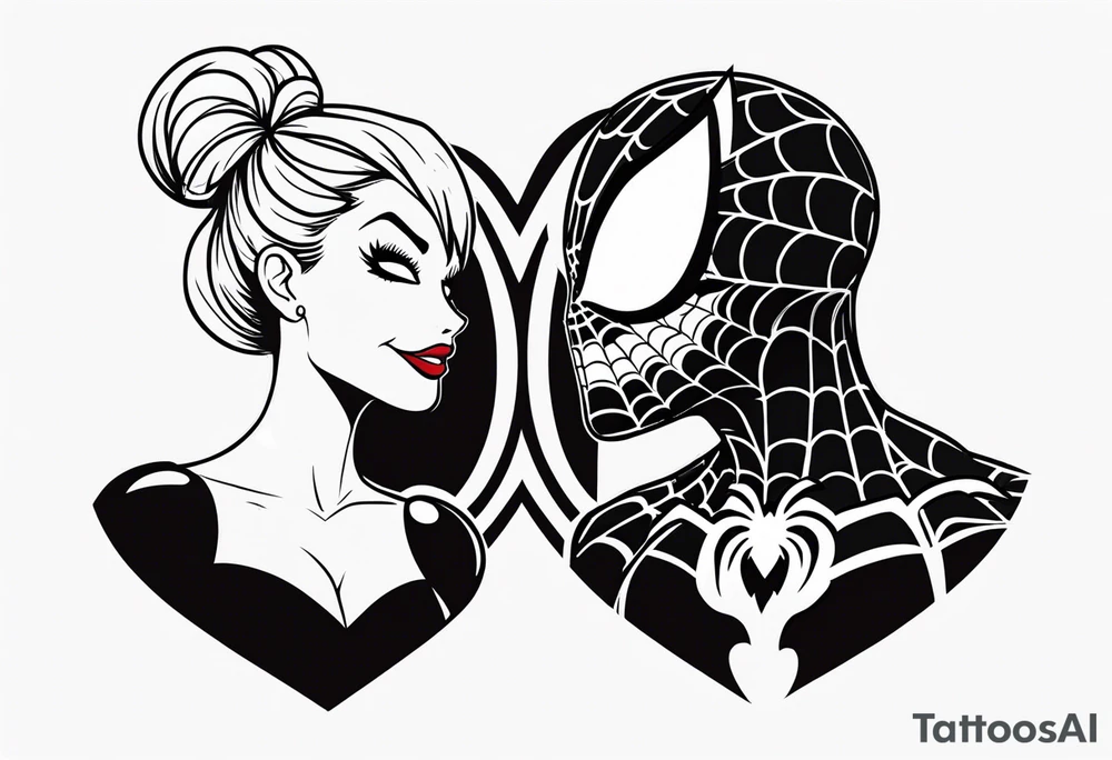 Couple tattoo with Venom and Spider-man tattoo idea