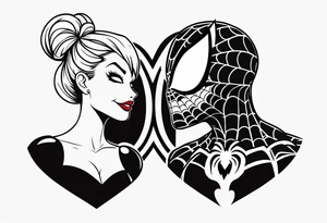 Couple tattoo with Venom and Spider-man tattoo idea