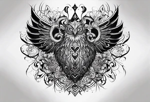 Ctulhu protecting heart. Long tattoo for sleeve. tattoo idea