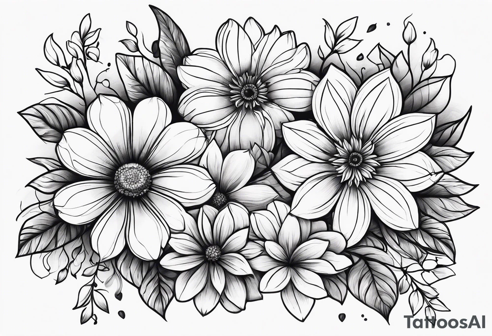 Flowers symbolizing gratitude tattoo idea