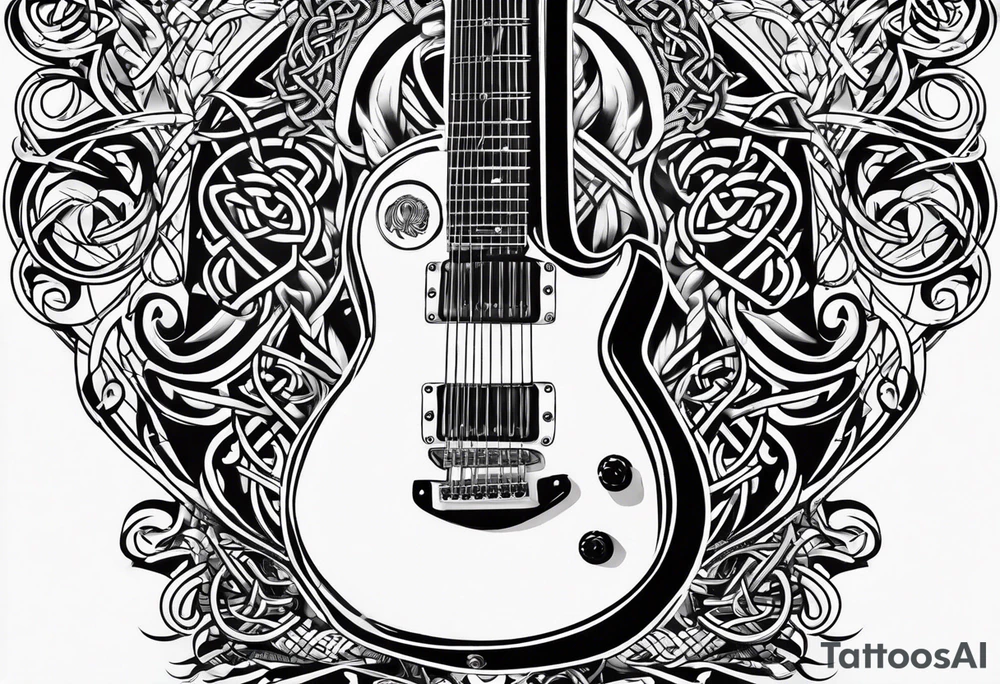 Celtic knot electric guitar tattoo idea
