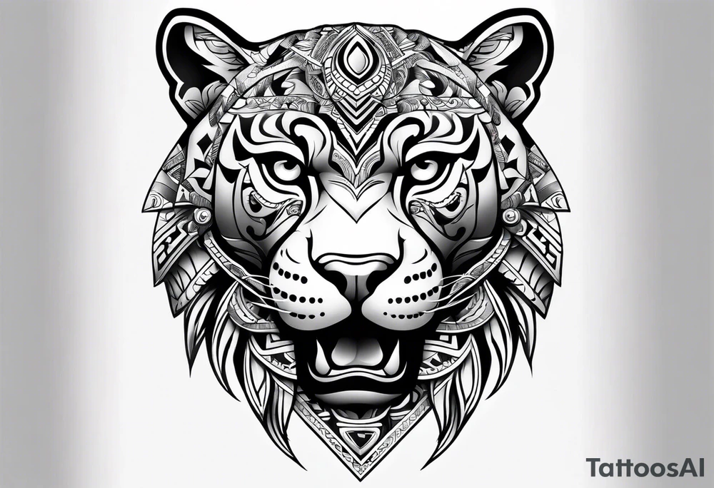 Fierce jaguar aztec shoulder tattoo idea