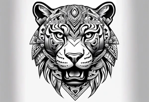 Fierce jaguar aztec shoulder tattoo idea