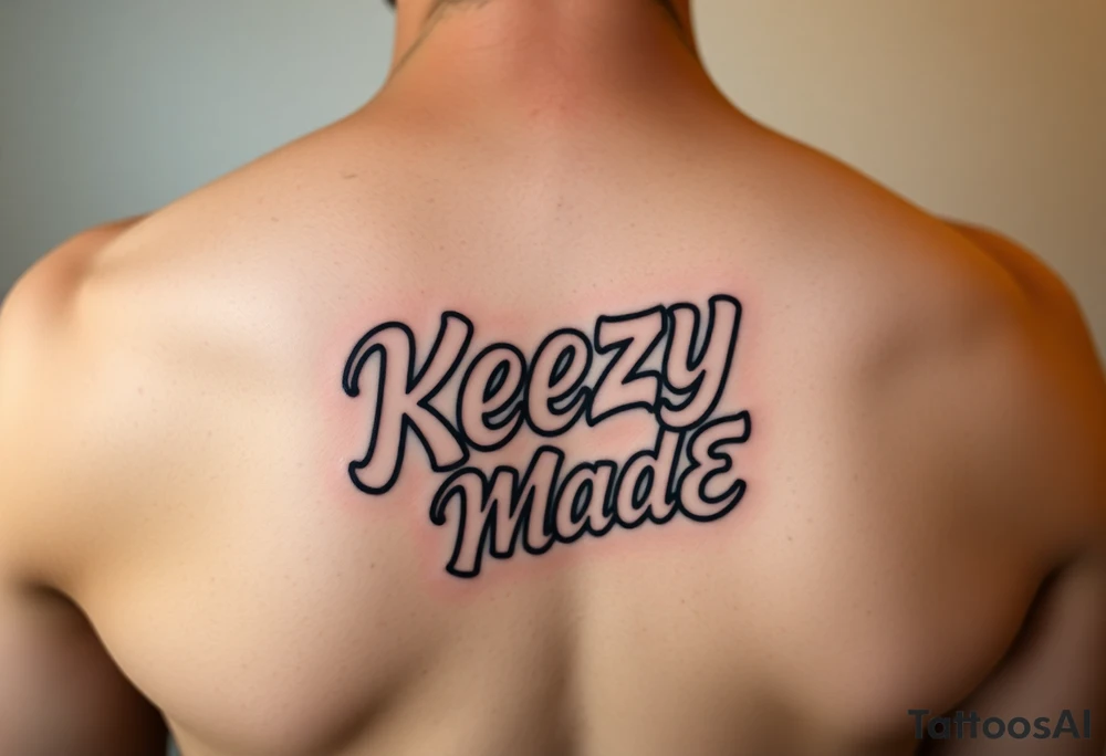 Rounded bubble style lettering as one  (KeezY MadE) tattoo idea