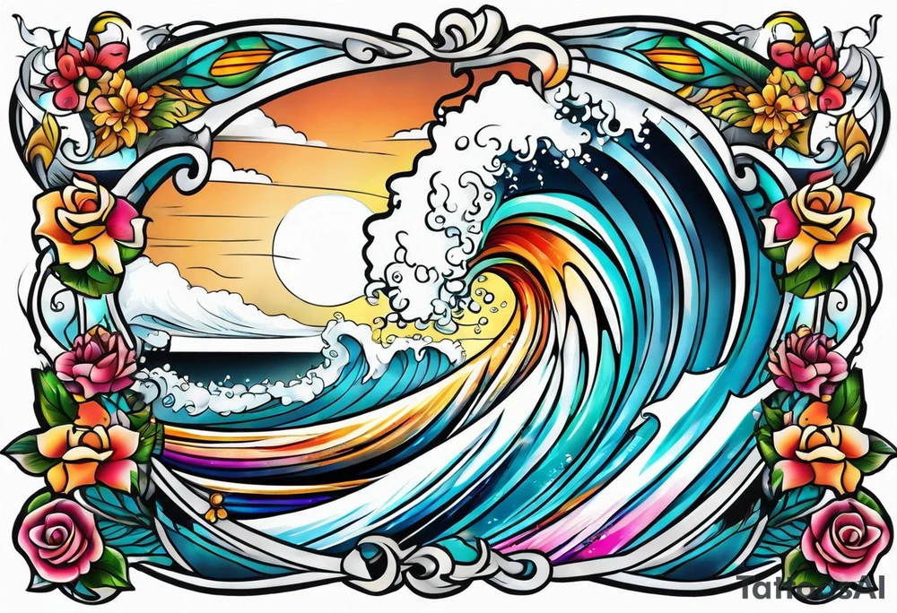 Surfboard tattoo idea