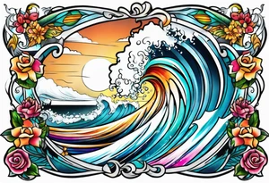 Surfboard tattoo idea