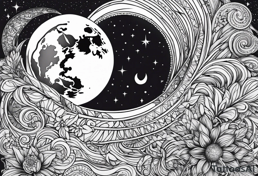 sacred moon tattoo idea