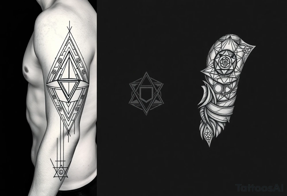 Geometry with ethernity symbol tattoo idea