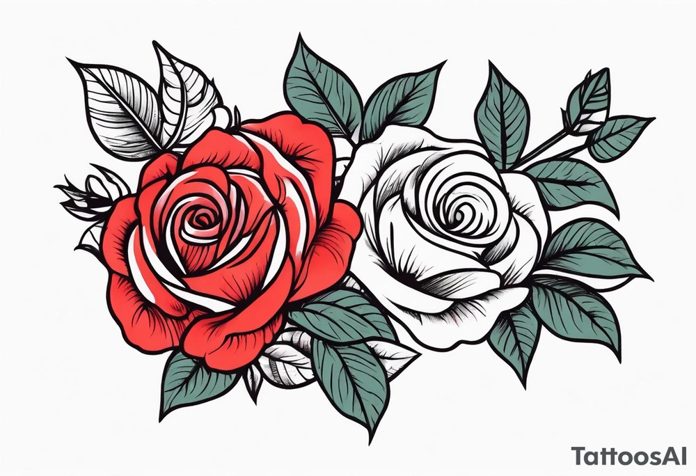 traditional roses red tattoo idea
