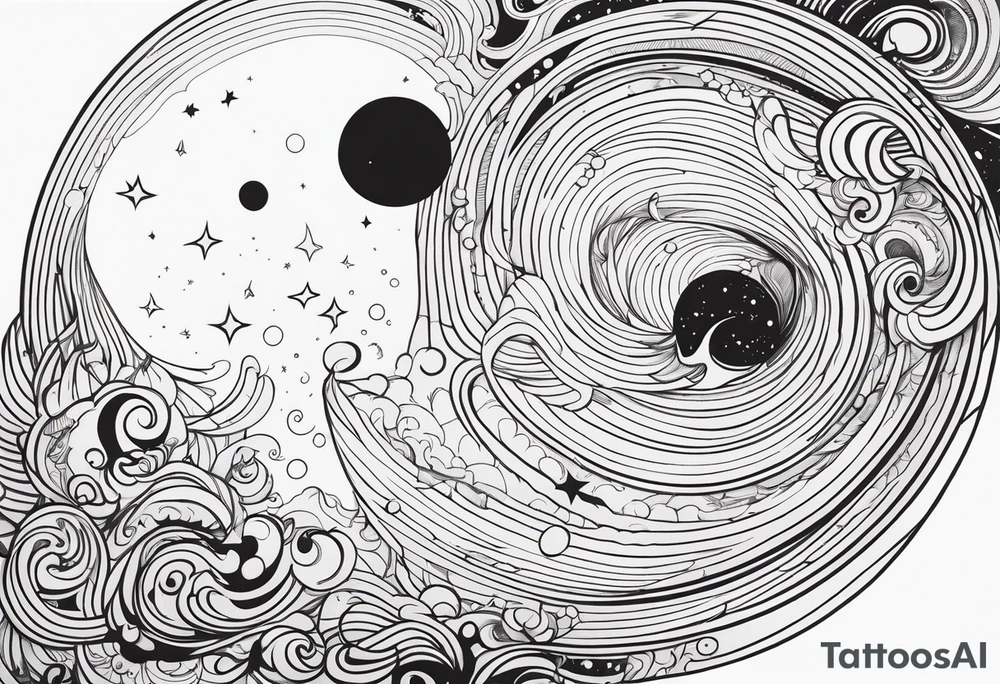 Human transcending. Soul leaving the body to the universe tattoo idea