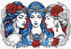 persephone symbols blue and red
shadowns tattoo idea