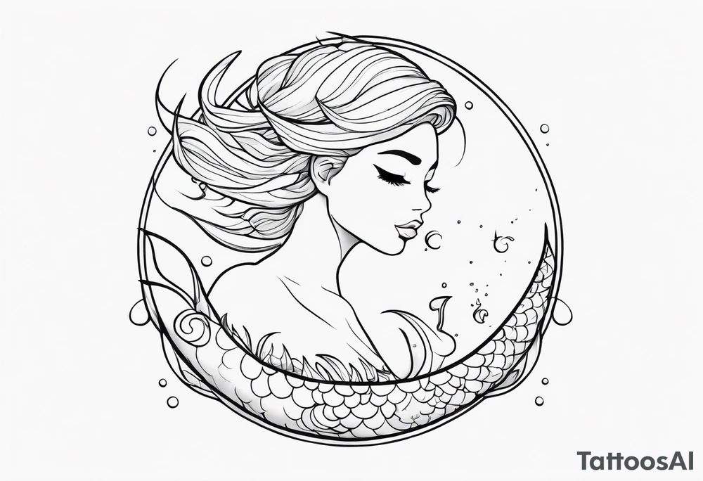 cute meramaid tattoo idea