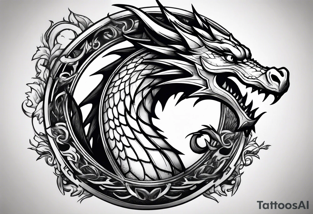 Gym dragon logo tattoo idea