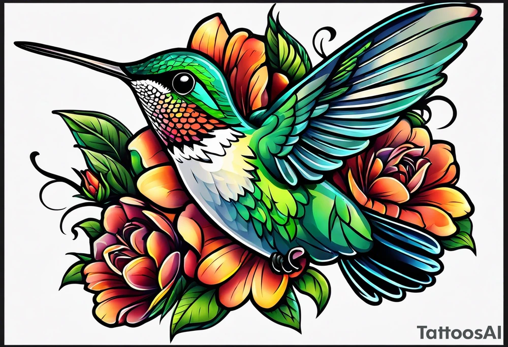 hummingbird tattoo idea