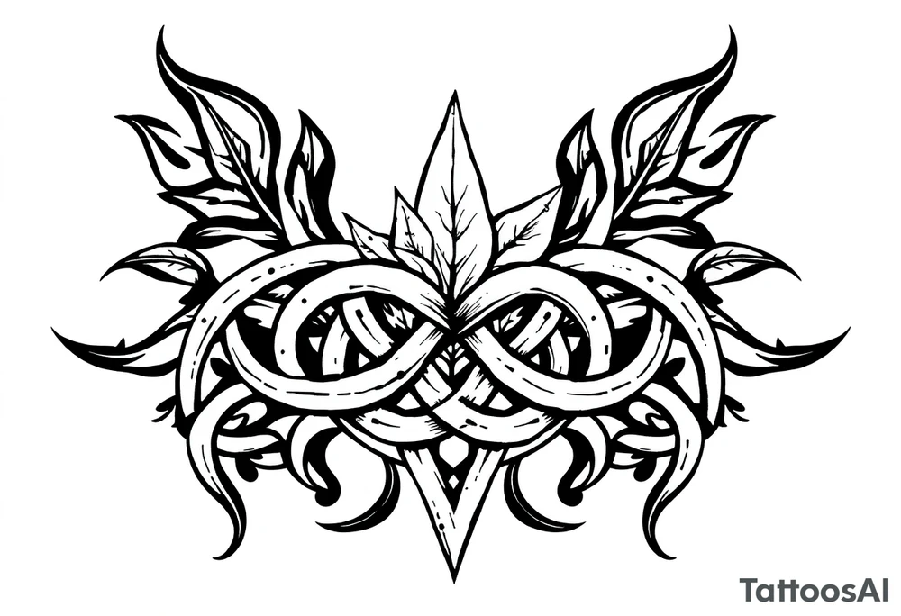 Arm band tattoo of Celtic knot infused with nature tattoo idea
