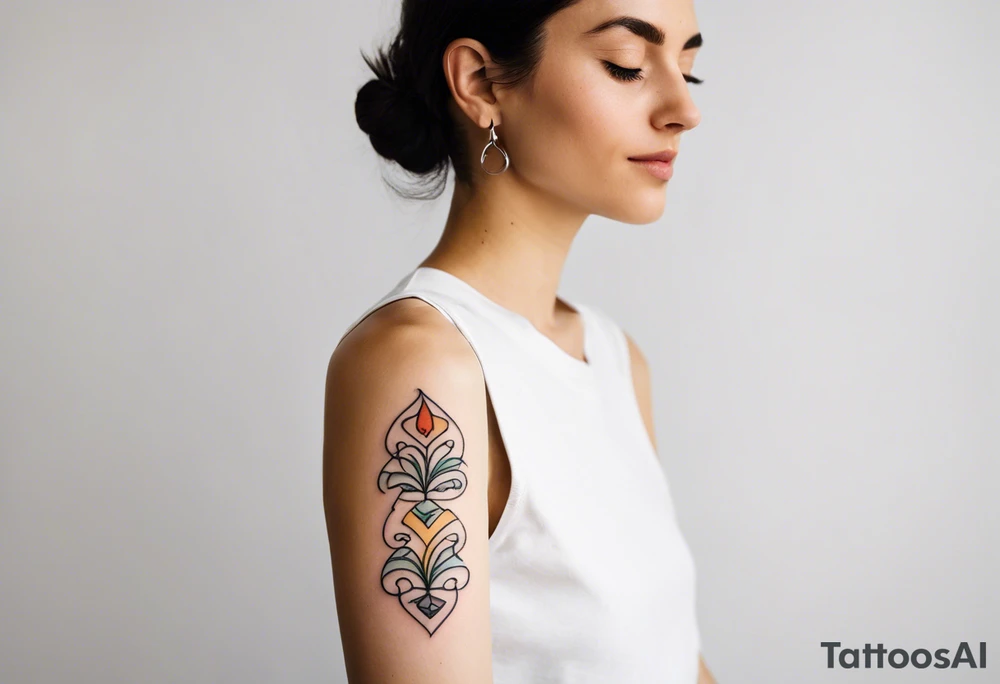 Minimalist and small tattoo on female arm. Inspired by sicilian traditional arts and aesthetics. tattoo idea