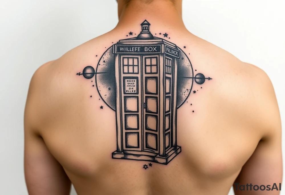 Tardis with space in background. tattoo idea