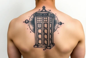Tardis with space in background. tattoo idea